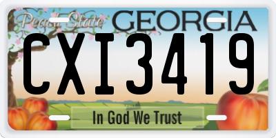 GA license plate CXI3419