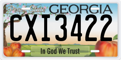 GA license plate CXI3422