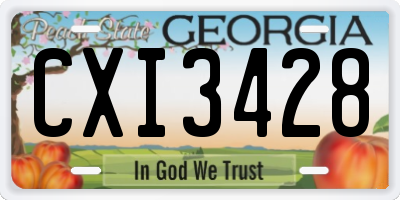 GA license plate CXI3428
