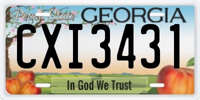 GA license plate CXI3431