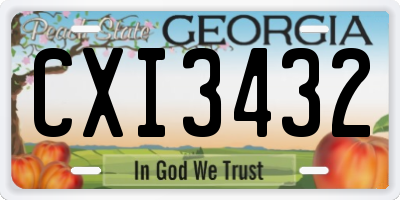 GA license plate CXI3432