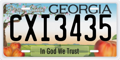 GA license plate CXI3435