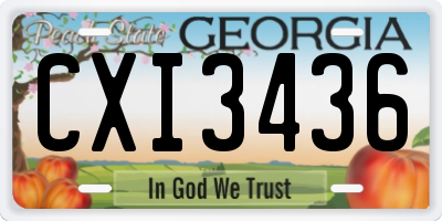 GA license plate CXI3436