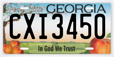 GA license plate CXI3450