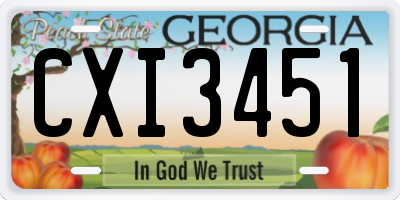 GA license plate CXI3451