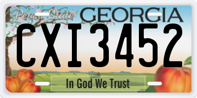 GA license plate CXI3452