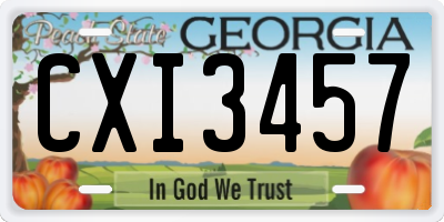 GA license plate CXI3457