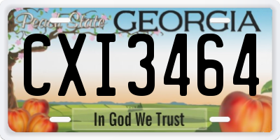 GA license plate CXI3464