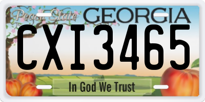 GA license plate CXI3465