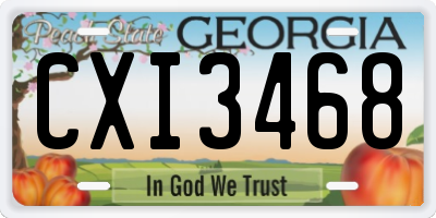 GA license plate CXI3468