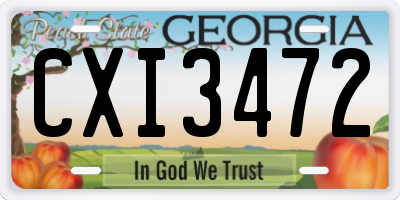GA license plate CXI3472