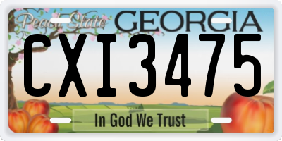 GA license plate CXI3475