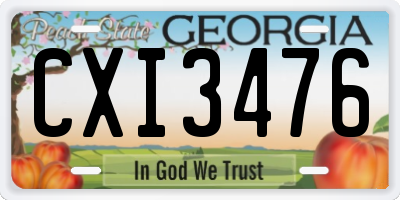 GA license plate CXI3476