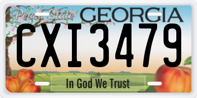 GA license plate CXI3479