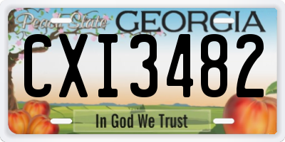 GA license plate CXI3482