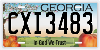 GA license plate CXI3483