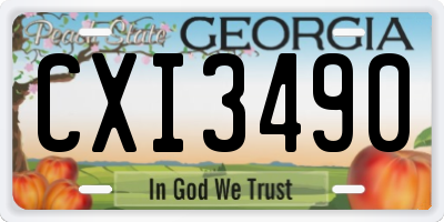 GA license plate CXI3490