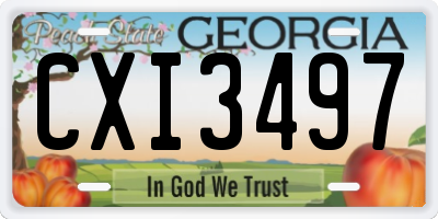 GA license plate CXI3497