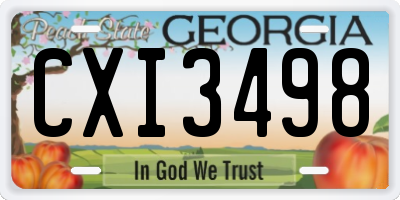 GA license plate CXI3498
