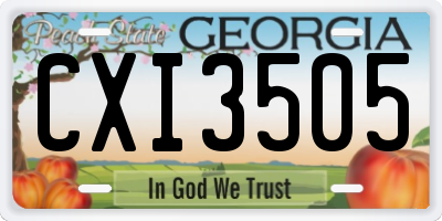 GA license plate CXI3505