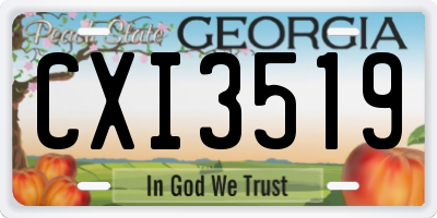 GA license plate CXI3519