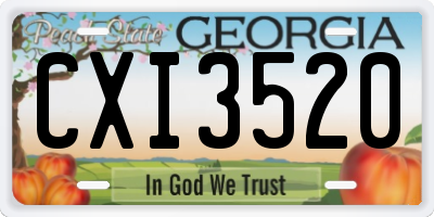 GA license plate CXI3520