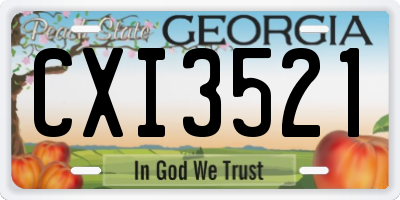 GA license plate CXI3521