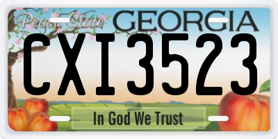 GA license plate CXI3523
