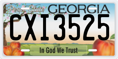 GA license plate CXI3525