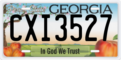 GA license plate CXI3527