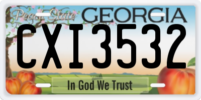 GA license plate CXI3532