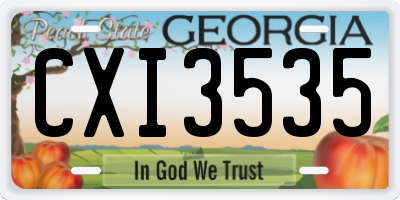 GA license plate CXI3535