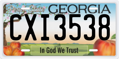 GA license plate CXI3538