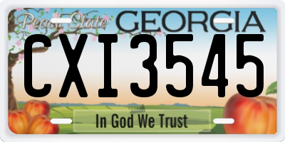 GA license plate CXI3545