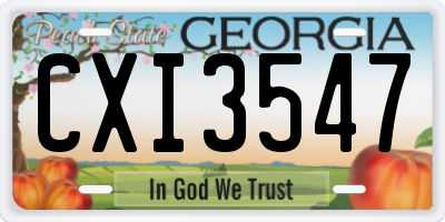 GA license plate CXI3547