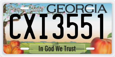GA license plate CXI3551