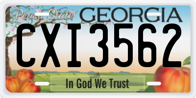 GA license plate CXI3562