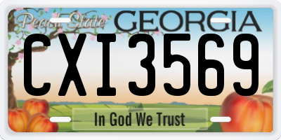 GA license plate CXI3569