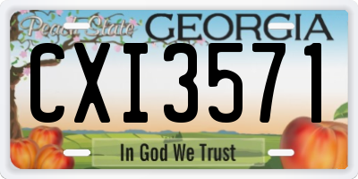 GA license plate CXI3571
