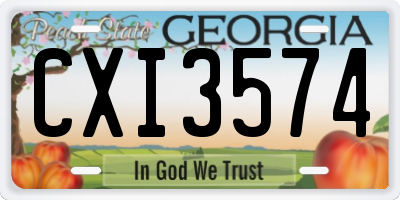 GA license plate CXI3574