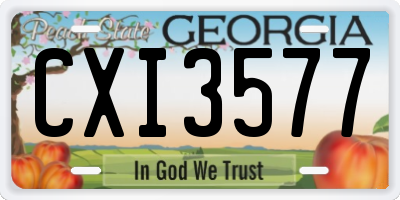 GA license plate CXI3577