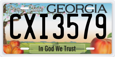 GA license plate CXI3579