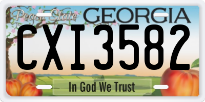 GA license plate CXI3582