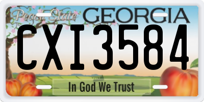 GA license plate CXI3584