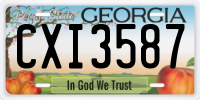 GA license plate CXI3587