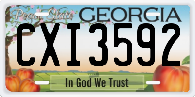 GA license plate CXI3592