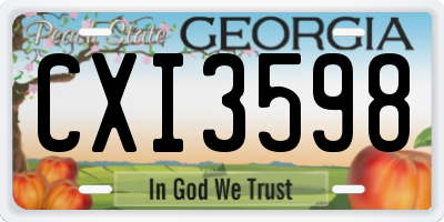 GA license plate CXI3598