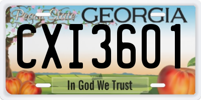 GA license plate CXI3601