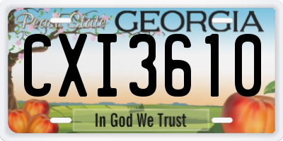 GA license plate CXI3610