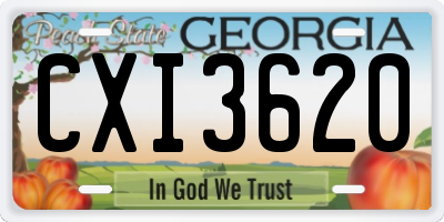 GA license plate CXI3620